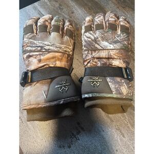 Realtree Hunting Gloves Mens L Camo Excellent 3M Thinslate Xtra Insulated Winter